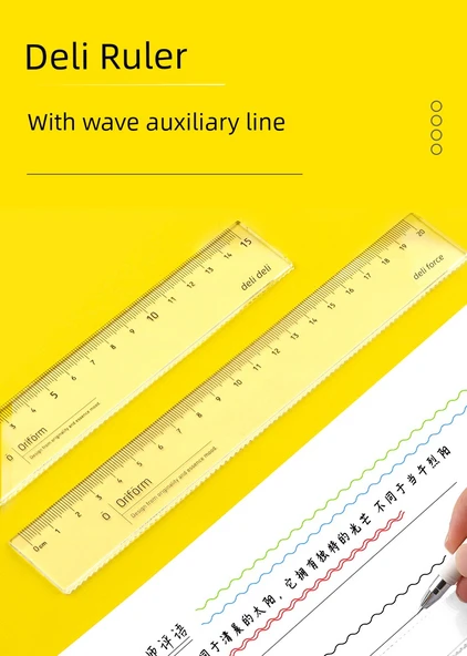 Dalgalı Cetvel - 20cm - 5 Adet - 7