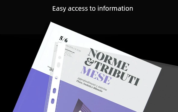 A4 11 Delik Şeffaf Dosya Koruma Sayfası - Normal 4C - 100 Adet - 12