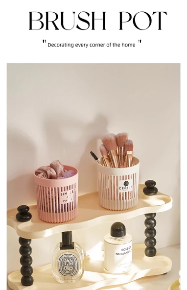Masaüstü Depolama Kovası Kalemlik - Pembe 2 Paket - 11