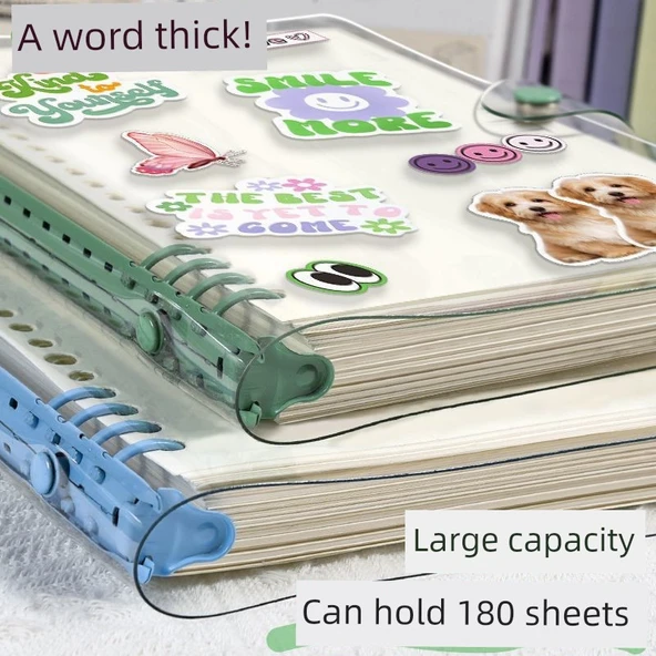 Şeffaf Yumuşak Deri Sırt Defteri A5-Mor Yatay Çizgi 60 Sayfa - Resim 11