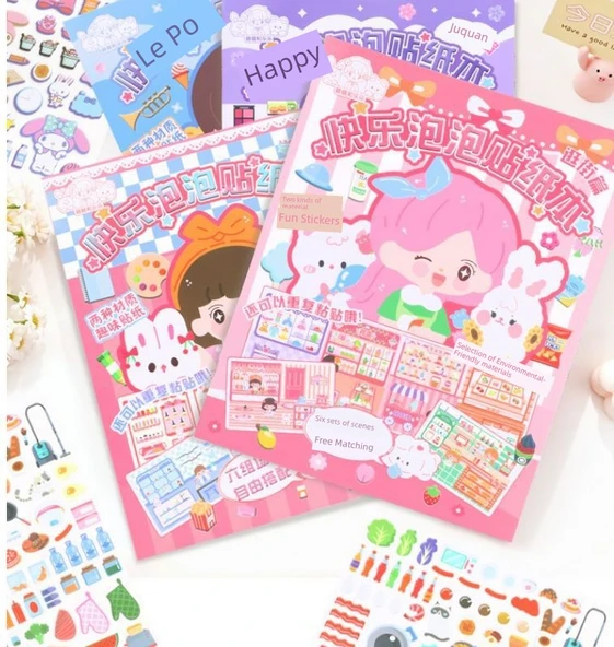 Sanrio Balon Çıkartmaları Sessiz Kitap - Yeni Gelen Jade Gui Köpeği [Tam Ürün Yapmaya Gerek Yok + Tekrar Kullanım] - 12