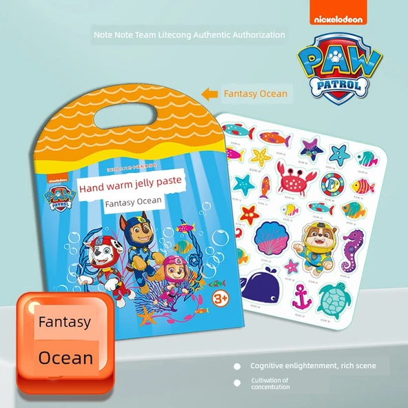 PAW Patrol Çıkartma Kitabı - Hayali Okyanus Wang Wang Takımı Jel Çıkartmalar