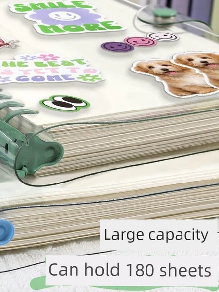 Şeffaf Yumuşak Deri Sırt Defteri A5-Mor Yatay Çizgi 60 Sayfa - Resim 3