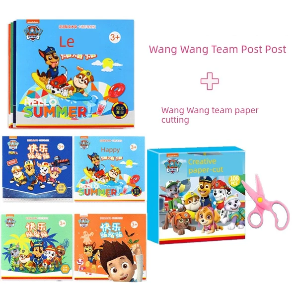 PAW Patrol Çıkartma Kitabı - Wang Wang'ın Mutlu Posta Kitabı ve 108 Kağıt Kesim