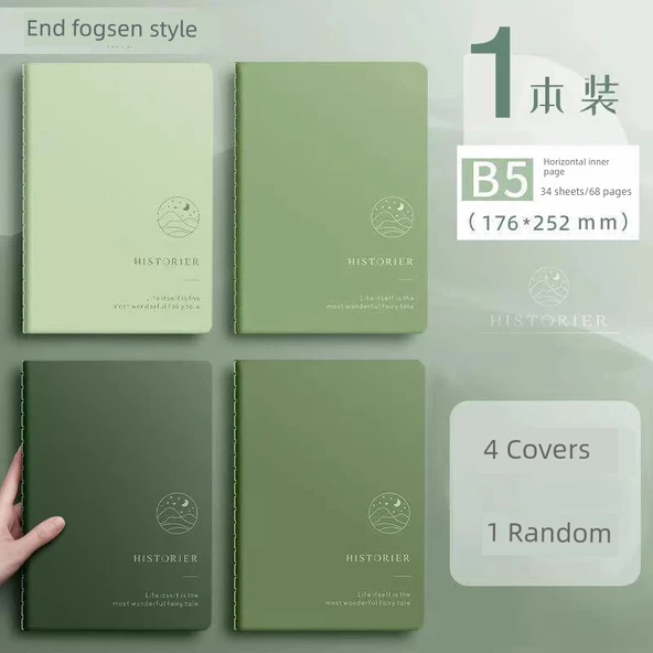 Minimalist Mori Tarzı Yumuşak Kapak B5 Defter - B5 Mori Serisi Rastgele 1 Kitap
