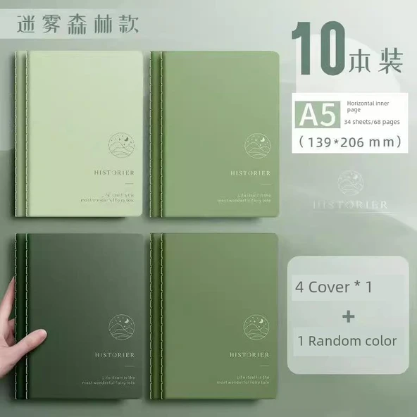 Minimalist Mori Tarzı Yumuşak Kapak A5 Defter - A5 Mori 10 Kitap