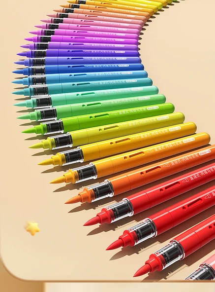 Akrilik Marker Kalemi - 60 Renkli + 53 Hediye - Görsel Mürekkep Kontrolü - 7