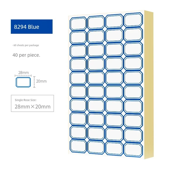 3D Indeks Kağıt Etiketleri - Mavi 8294 - 40 Adet
