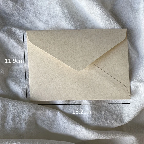 Retro Sanatsal Özel Kağıt Zarf ve Mektup Seti - 11.4 x 16.2cm - 5 Normal Zarf (Sadece Zarf)
