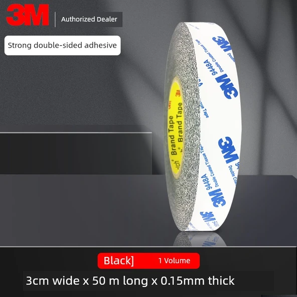 Ultra İnce Çift Taraflı Bant - Siyah 3cm x 50m x 0.15mm
