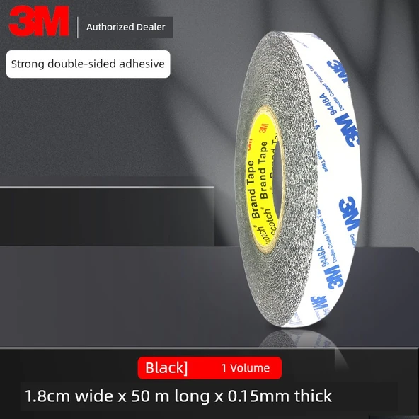 Ultra İnce Çift Taraflı Bant - Siyah 1.8cm x 50m