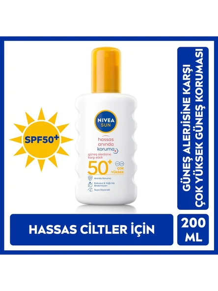 Nivea Sun SPF 50+ Güneş Alerjisine Karşı Hassas Güneş Kremi 200 ml Sprey