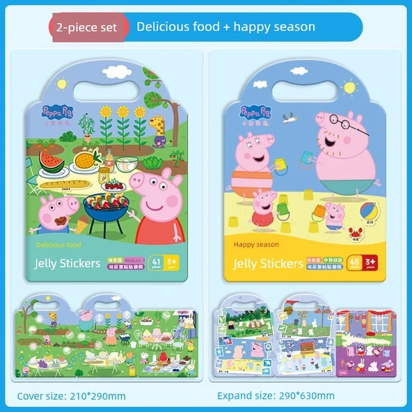 Peppa Pig Jel Çıkartma Kitabı - Lezzetli Yemek + Mutlu Mevsim 2 Kopya