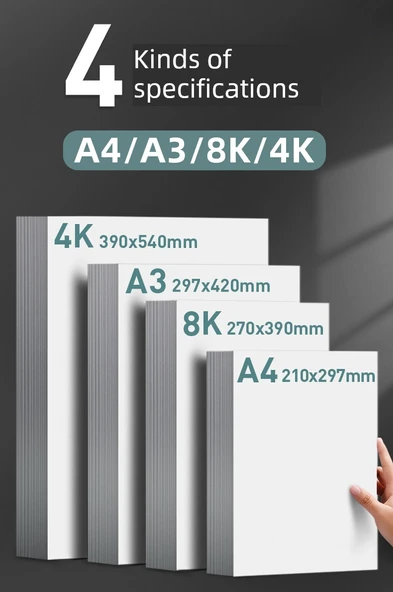 350g Beyaz Karton 8K - 50 Sayfa - 8