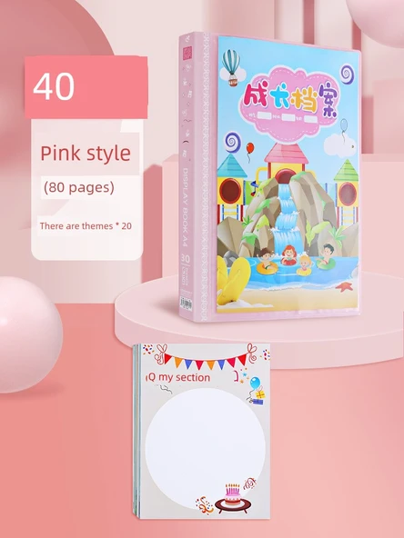 Bebek Gelişim Kayıt Defteri - Pembe 40 Sayfa Takım - 20 Tema