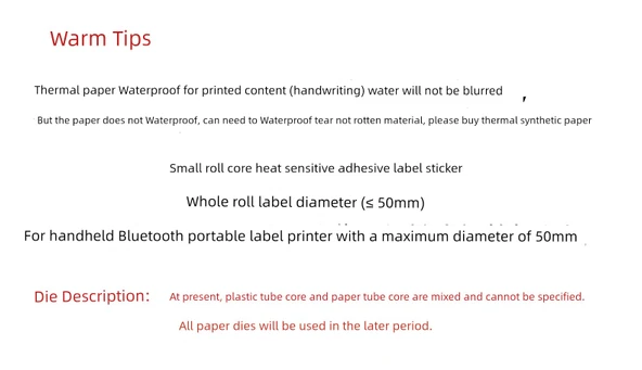 Küçük Boy Üç Koruma Termal Etiket Kağıdı - 10 Rulo 70x50x125 Yatay (Küçük Rulo Kafası) - Resim 6