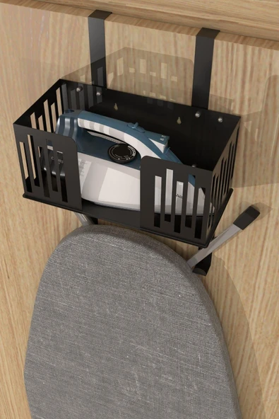 Risingmaber Siyah Kapı Arkası Ütü ve Ütü Masası Tutucu, Organizer, Ütü ve Ütü Masası Askısı MT110S - 4