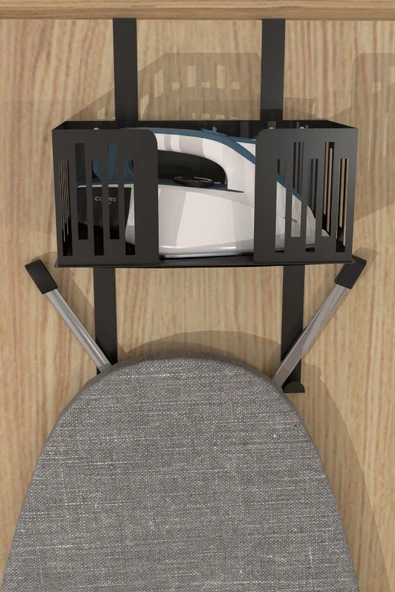 Risingmaber Siyah Kapı Arkası Ütü ve Ütü Masası Tutucu, Organizer, Ütü ve Ütü Masası Askısı MT110S - 3