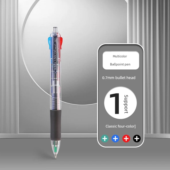 4 Renkli 0.7mm Tükenmez Kalem - 1 Adet