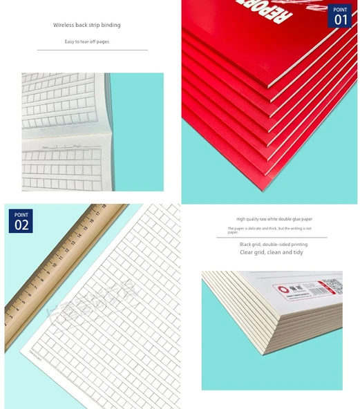 Mavi Deri Izgara El Yazısı Kağıdı - 2 Dikey 400 Izgara (Rastgele Renk) - Resim 9