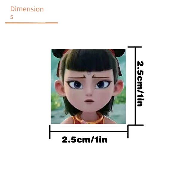 Nezha Temalı Deniz Emoji Çıkartmaları - Yaklaşık 1000 Adet - İki Rulo - 3