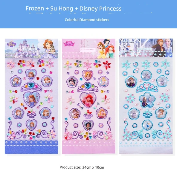 3D Prenses Elsa Sticker Seti - Elmas Macunu Kar Prensesi Sophia
