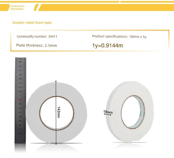 Jelatin Sünger İki Taraflı Bant - 18mm x 5y - 2.5mm Kalınlık - 8