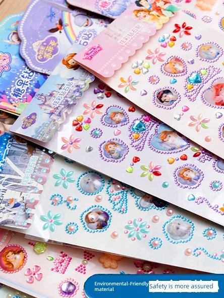 3D Prenses Elsa Sticker Seti - Sallanan Su Macunu Buz ve Kar Sophia Sihirli Uçuş Süper Mickey Su Altında - Resim 3