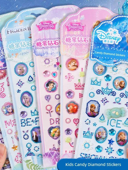 3D Prenses Elsa Sticker Seti - Sallanan Su Macunu Buz ve Kar Sophia Sihirli Uçuş Süper Mickey Su Altında - Resim 2