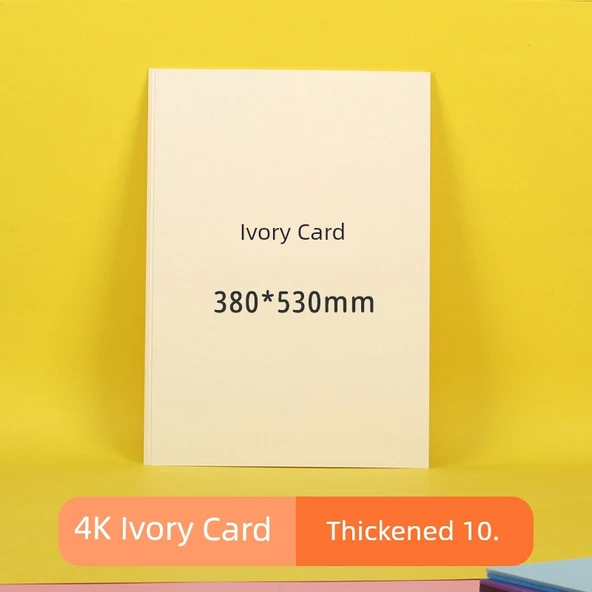 4K Ekstra Kalın 480G Renkli Sert Karton - Fildişi Kartları 10 Sayfa