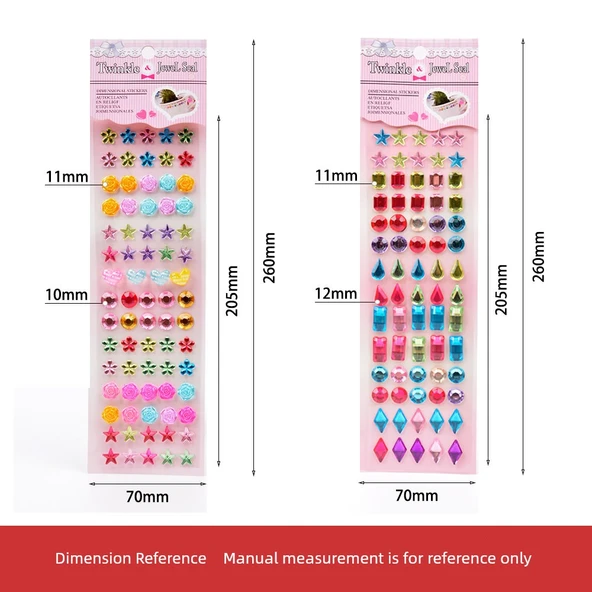 DIY Kristal Çocuk Stickerları - Küçük Boy Çeşitli Şekiller Matkap A Seti - 5