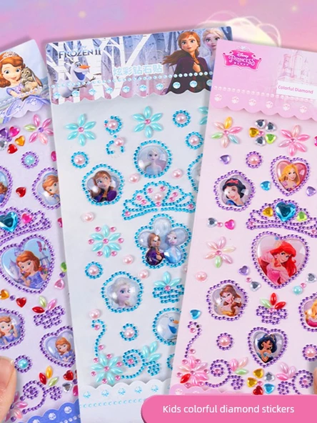 3D Prenses Elsa Sticker Seti - Şeker Macunu Buz ve Kar Prensesi A Sophia - Resim 5
