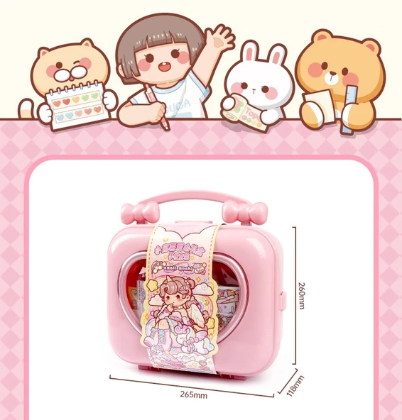 Çocuk Günü Küçük Patates Kırtasiye Hediye Kutusu Seti - Küçük Patates El Hesap Goo Kart Hediye Kutusu 204 Parça Set + Sessiz Kitaplar - Resim 11