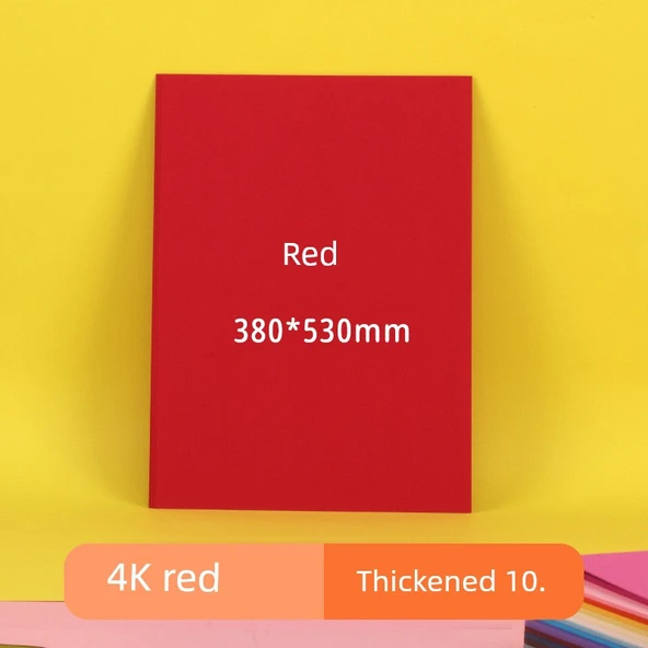 4K Ekstra Kalın 480G Renkli Sert Karton - Kırmızı 10 Sayfa