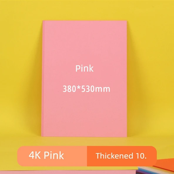 4K Ekstra Kalın 480G Renkli Sert Karton - Pembe 10 Sayfa