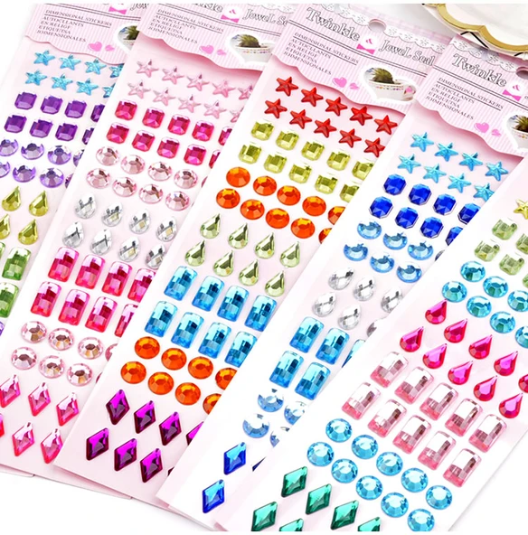 DIY Kristal Çocuk Stickerları - Banka Renkli Elmas İki Yeni Gelen - 11