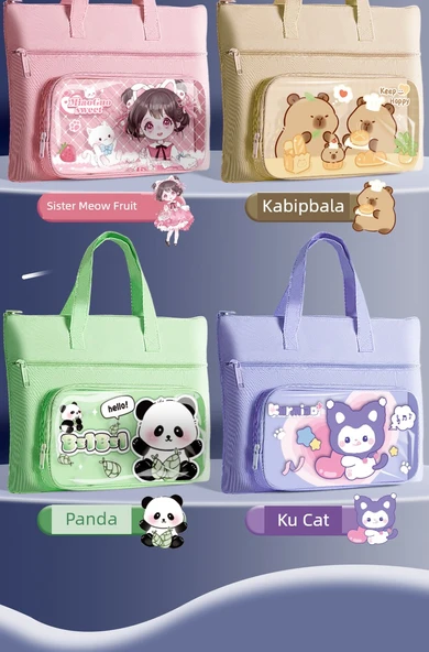 Çocuklar için 3 Katmanlı Büyük Kapasiteli Kitap Çantası - Kabi Bala ve Panda - 11