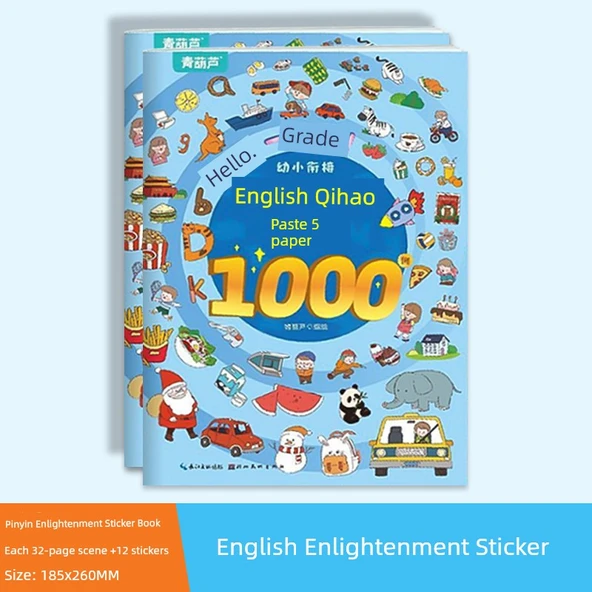 Eğitici Çocuk Çıkartmaları - İngilizce Aydınlanma - 1000 Çıkartma