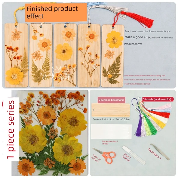 DIY Bitki Örneği Ayraç Malzeme Paketi - 15 Çiçek - 5 Ayraç Malzeme Paketi Suit 6