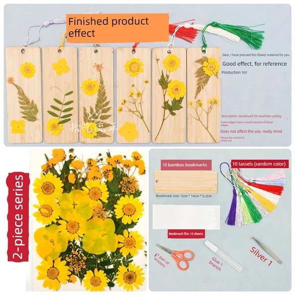DIY Bitki Örneği Ayraç Malzeme Paketi - 28 Çiçek - 10 Ayraç Malzeme Paketi Suit 7