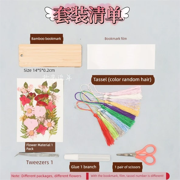 DIY Bitki Örneği Ayraç Malzeme Paketi - 12 Çiçek - 4 Ayraç Malzeme Paketi Suit M - Resim 10