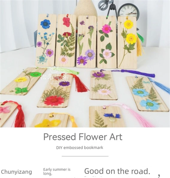 DIY Bitki Örneği Ayraç Malzeme Paketi - 12 Çiçek - 4 Ayraç Malzeme Paketi Suit M - Resim 6