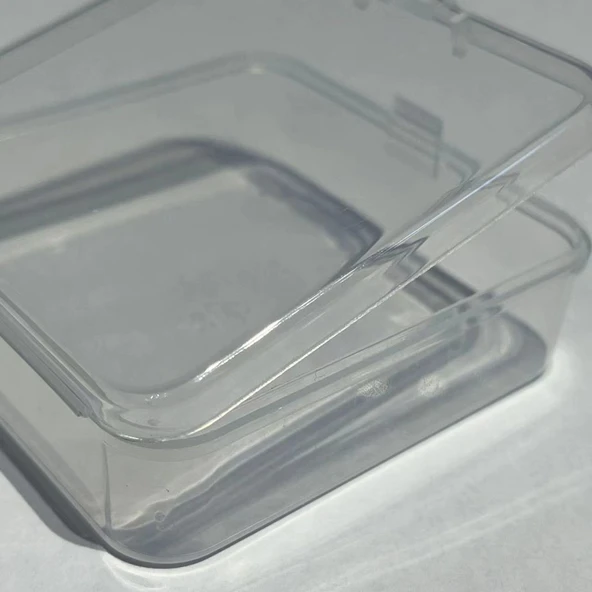 Şeffaf Tokalı Çıkartma Saklama Kutusu - 10 cm - 7 cm - 2 cm - 12
