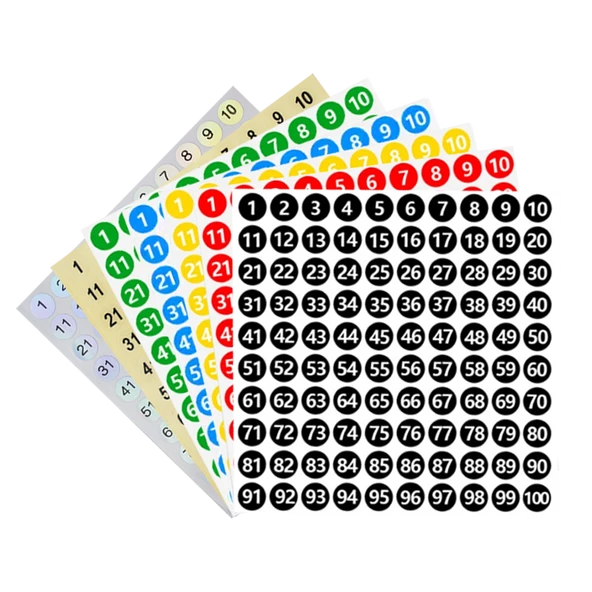 Su Geçirmez Yuvarlak Numara Etiketleri - Su Geçirmez Lazer 1-20 Kodu - Resim 6