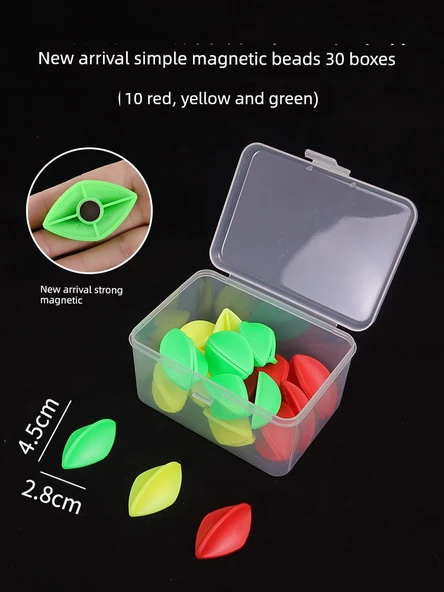 Eğitici Manyetik Boncuklar 4.5CM Kırmızı Sarı Yeşil 30'lu Kutu