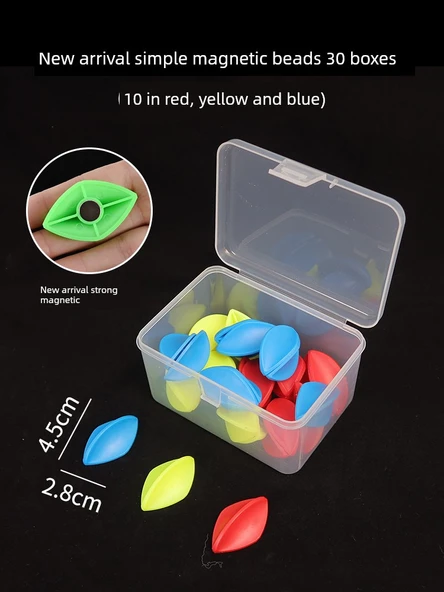 Eğitici Manyetik Boncuklar 4.5CM Kırmızı Sarı Yeşil 30'lu Kutu - 2