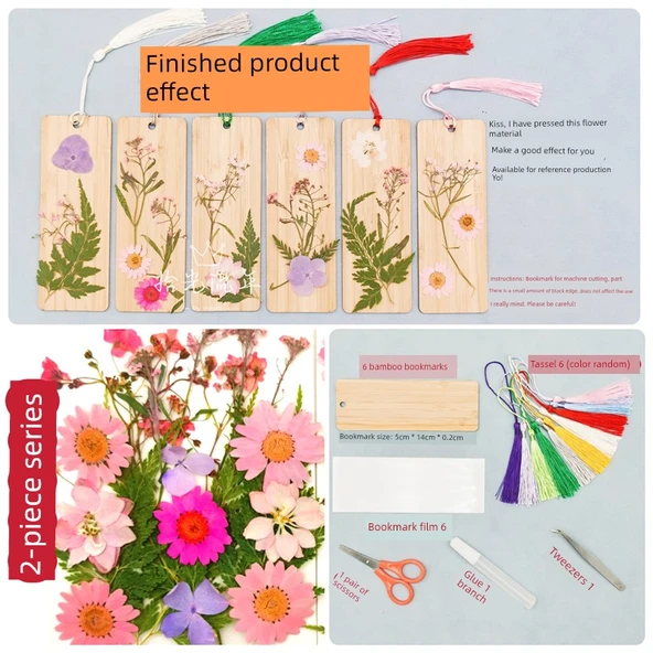 DIY Bitki Örneği Ayraç Malzeme Paketi - 22 Çiçek - 6 Ayraç Malzeme Paketi Suit 2