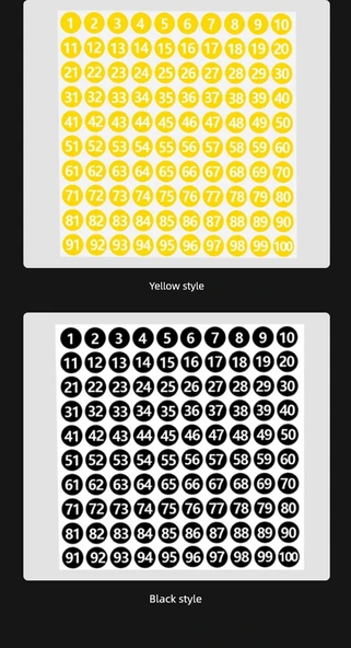 Su Geçirmez Yuvarlak Numara Etiketleri - Su Geçirmez Lazer 1-20 Kodu - Resim 11