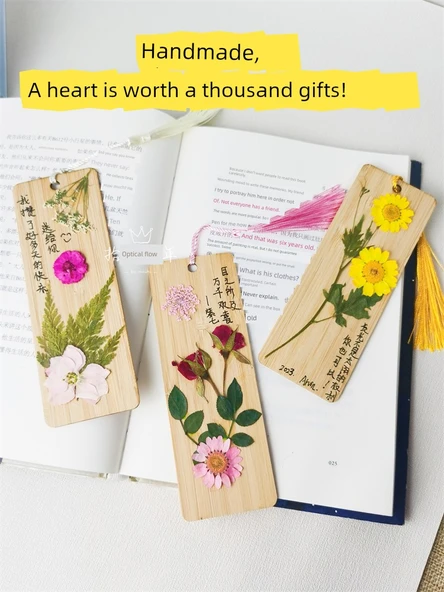 DIY Bitki Örneği Ayraç Malzeme Paketi - 12 Çiçek - 4 Ayraç Malzeme Paketi Suit M - Resim 3