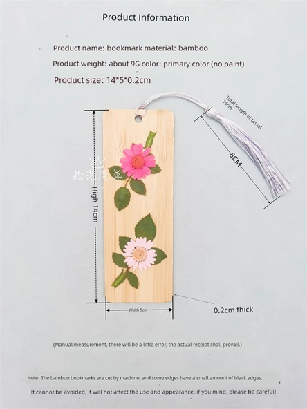 DIY Bitki Örneği Ayraç Malzeme Paketi - 12 Çiçek - 4 Ayraç Malzeme Paketi Suit M - Resim 4